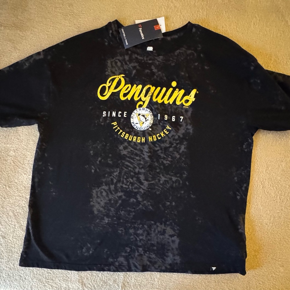 Fanatics Black and Yellow Penguins Tee